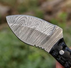 alfari handmade neck knife damascus steel full tang knife 5 inche mini fixed blade knife bushcraft knife camping hunting