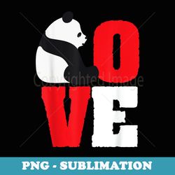 panda bear black and white panda love - exclusive sublimation digital file