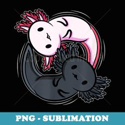 axolotls ying yang meditation yoga axolotl lover - instant png sublimation download