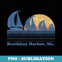 boothbay harbor me sailboat vintage 80s sunset - professional sublimation digital download