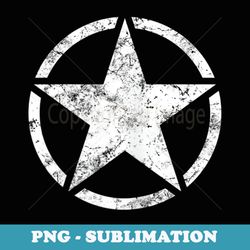 military hero star in circle white distressed veteran - exclusive png sublimation download
