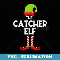 catcher elf baseball softball matching family christmas pj - exclusive png sublimation download