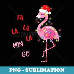 fa la la mingo christmas flamingo tree lights santa flamingo - aesthetic sublimation digital file