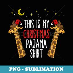 giraffe pajama christmas zookeeper safari xmas er - exclusive png sublimation download