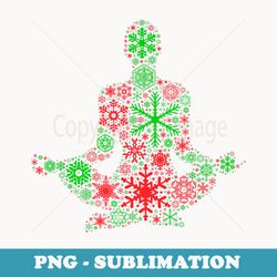 funny snowflake - meditation pose yoga merry christmas