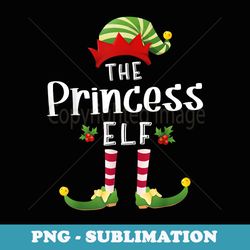 princess christmas elf matching pajama x-mas party - modern sublimation png file