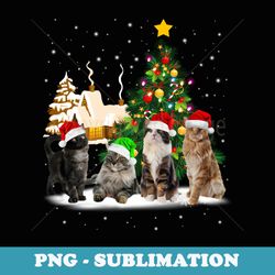 cat christmas scene, funny cats, xmas - aesthetic sublimation digital file