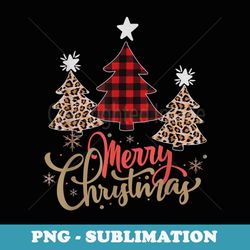 leopard plaid christmas tree merry christmas - png sublimation digital download