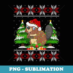 beaver christmas tree lights ugly er santa beaver xmas - aesthetic sublimation digital file