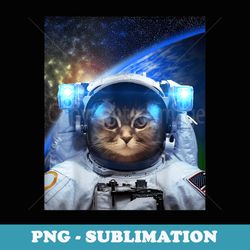 astronaut cat space cat galaxy kitten funny cat owner - instant png sublimation download