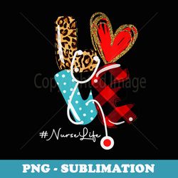 nurselife rn lpn cna healthcare heart leopard nurse life - artistic sublimation digital file