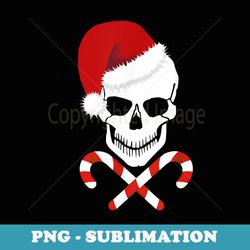 christmas skull funny candy cane santa claus - png sublimation digital download