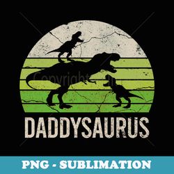 daddy dinosaur funny dad daddysaurus 2 two kids - sublimation digital download