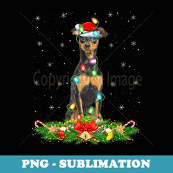 lighting xmas santa miniature pinscher dog christmas - artistic sublimation digital file