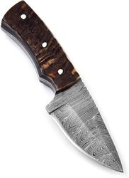 handmade damascus steel 5.50 inches full tang skinner knife