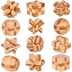 Wooden Kong Ming Lock Lu Ban Lock - Iq Brain Teaser Educational Toy For Kids And Children - Montessori 3d Puzzles Game -