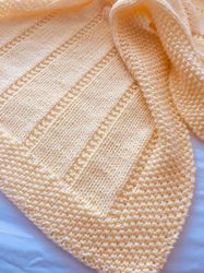 pdf knitting pattern, easy baby blanket , english