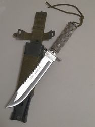 bayonet large survival fixed blade knife multifunctional camping outdoor hunting storage handle..