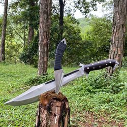 functional & sharpened aesthetic machete-fixed blade handmade bowie hunting knife..!!!!!!