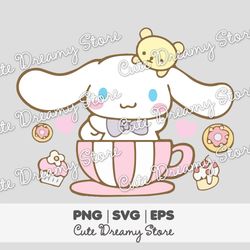 tea time cinnamoroll clipart svg / png / eps vector 01