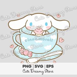 tea time cinnamoroll clipart svg / png / eps vector 02