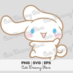 cheerful cinnamoroll greeting clipart svg / png / eps vector