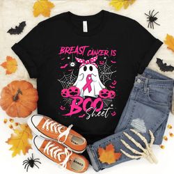 breast cancer is boo sheet breast cancer warrior halloween t-shirt