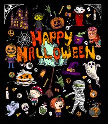 happy halloween scary spooky retro style boys girls kids