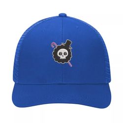 brook jolly roger embroidered anime dad hat, soul king trucker hat, brook lover gift