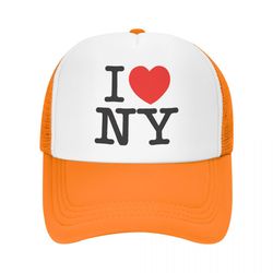 i love new york trucker hat baseball cap dad hat adjustable mesh snapback cap birthday gift