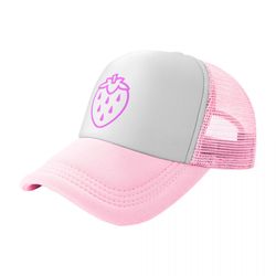 strawberry trucker hats fishing hat mesh adjustable breathable baseball cap