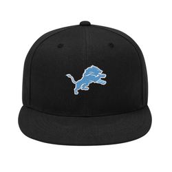 detroit lions snapback hat for nfl fans men women, black adjustable cap baseball hats