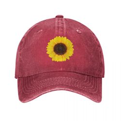 adjustable vintage dad hat women's men's butterflies and daisies sunflower baseball cap