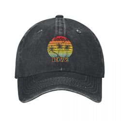 funny vintage 1972 dad hat adjustable washed cotton baseball cap for women men