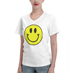 t shirts for women tee top smiley face print t shirt white black grey