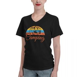 mountain camping tshirt women hiking shirt funny graphic tee athletic v neck short sleeve blouse