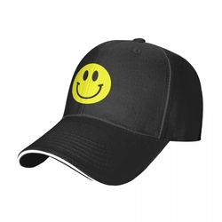 adult baseball hat cap, men and women adjustable smiley face cap