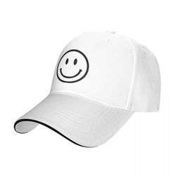 baseball cap golf dad hat for men and women with happy smiley face