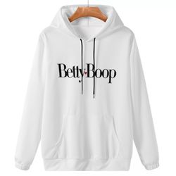 betty boop red heart adult pullover hoodie white sweatshirts