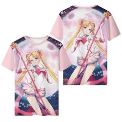 girls cartoon anime sailor moon men t-shirt 3d print short sleeve tee shirts top