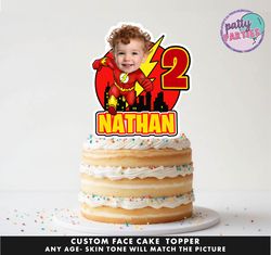 flash superhero cake topper - face cake topper -personalized face- cake topper- birthday party topper