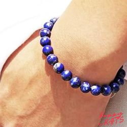 aaa-faceted lapis lazuli adjustable bracelet 8mm beads, natural gemstone, protection, mental health, confidence