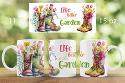 spring mug wrap design garten boots mug sublimation