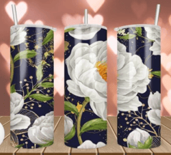 about flowers gold splashes tumbler wrap graphic