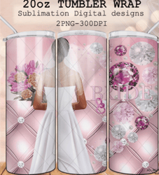 digital design. i do wedding bride sublimation 20oz tumbler wrap design png