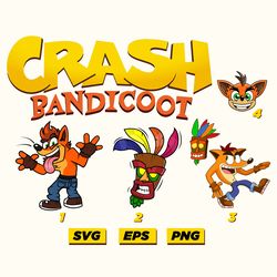crash bandicoot svg bundle | cut files cricut | silhouette - clipart - t-shirt, mug, sticker, design | png-eps-svg 2024