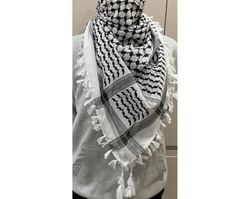 palestine scarf, palestine keffiyeh, palestine shemagh, 100 cotton, palestine fundraiser, traditional black and white