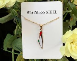 palestine necklace, palestine flag colours necklace, palestine fundraiser, palestine jewellery, islamic necklace, ramada