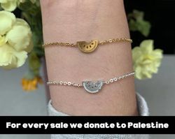 palestine bracelet, watermelon bracelet, gold watermelon bracelet, palestine watermelon, palestine jewellery, gift for m