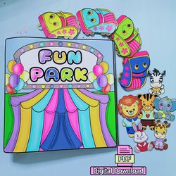 printable paper fun fair cute animal busy book kit for kids
